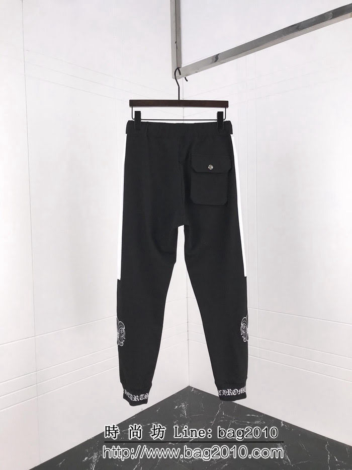 Chrome hearts 克羅心 19FW早春新款 側邊黑白撞色 男款衛褲 ydi2110